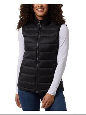 32 Degrees Heat Women’s Lightweight Puffer Packable Vest,  Black, S (1449B)